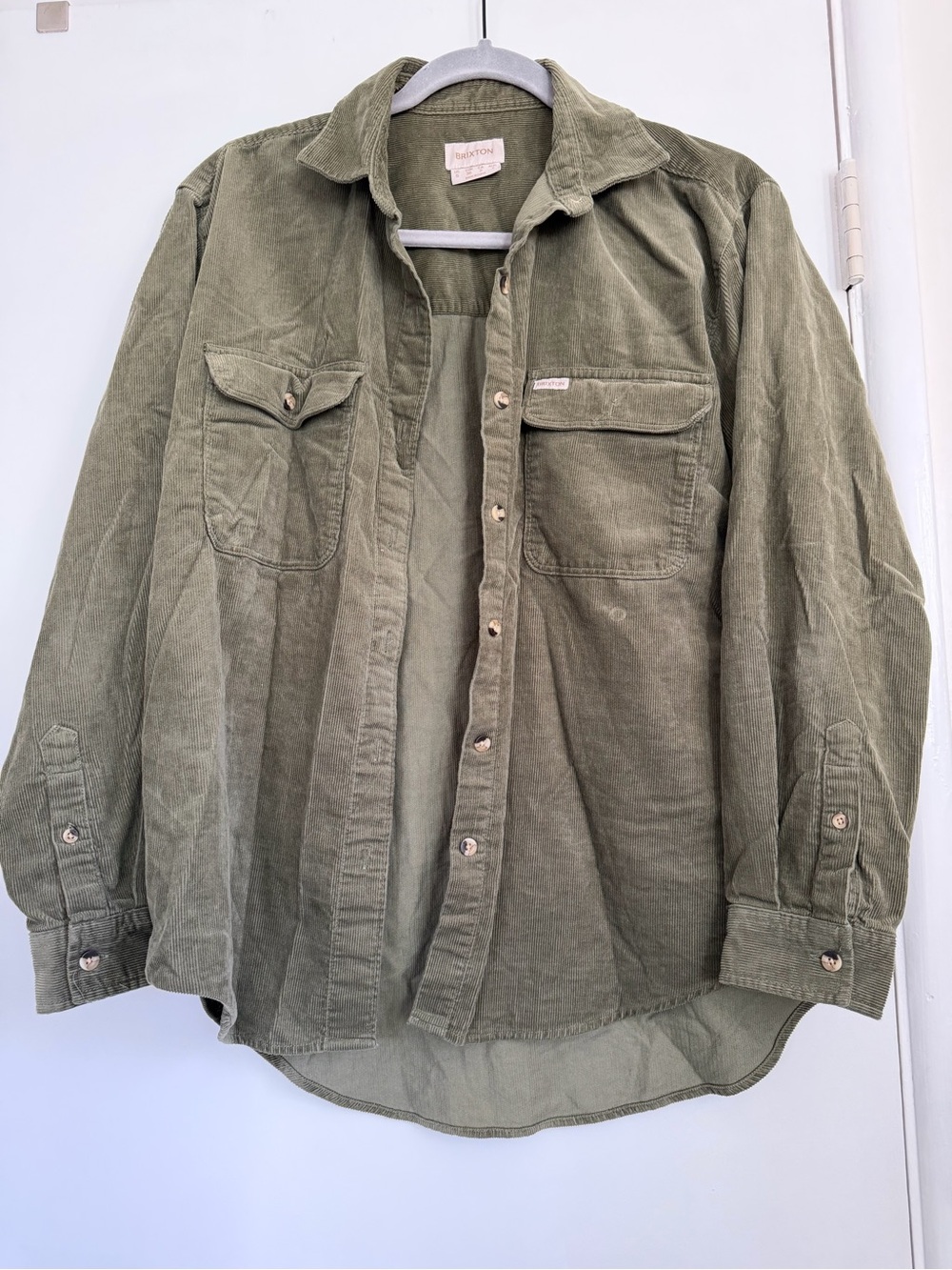 Brixton Olive Green Corduroy Shirt Jacket